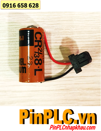 FUJI CR2/3 8.L (Zắc Fanuc); Pin nuôi nguồn FUJI CR2/3 8.L lithium 3v 2/3A 1900mAh chính hãng, Xuất xứ NHẬT